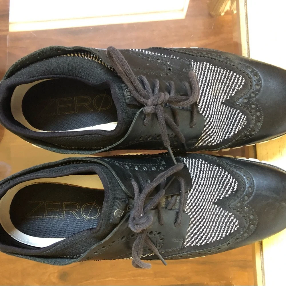 Cole Haan Black and White Wingtip Oxfords